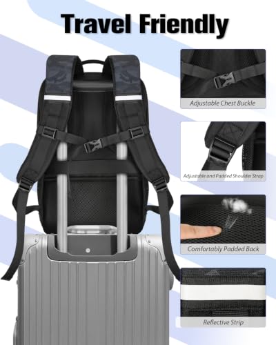 Image of WOLT Skateboard Backpack, 15.6 Inch Laptop Backpack for Men Women, Sports Backpack with Ball Holder