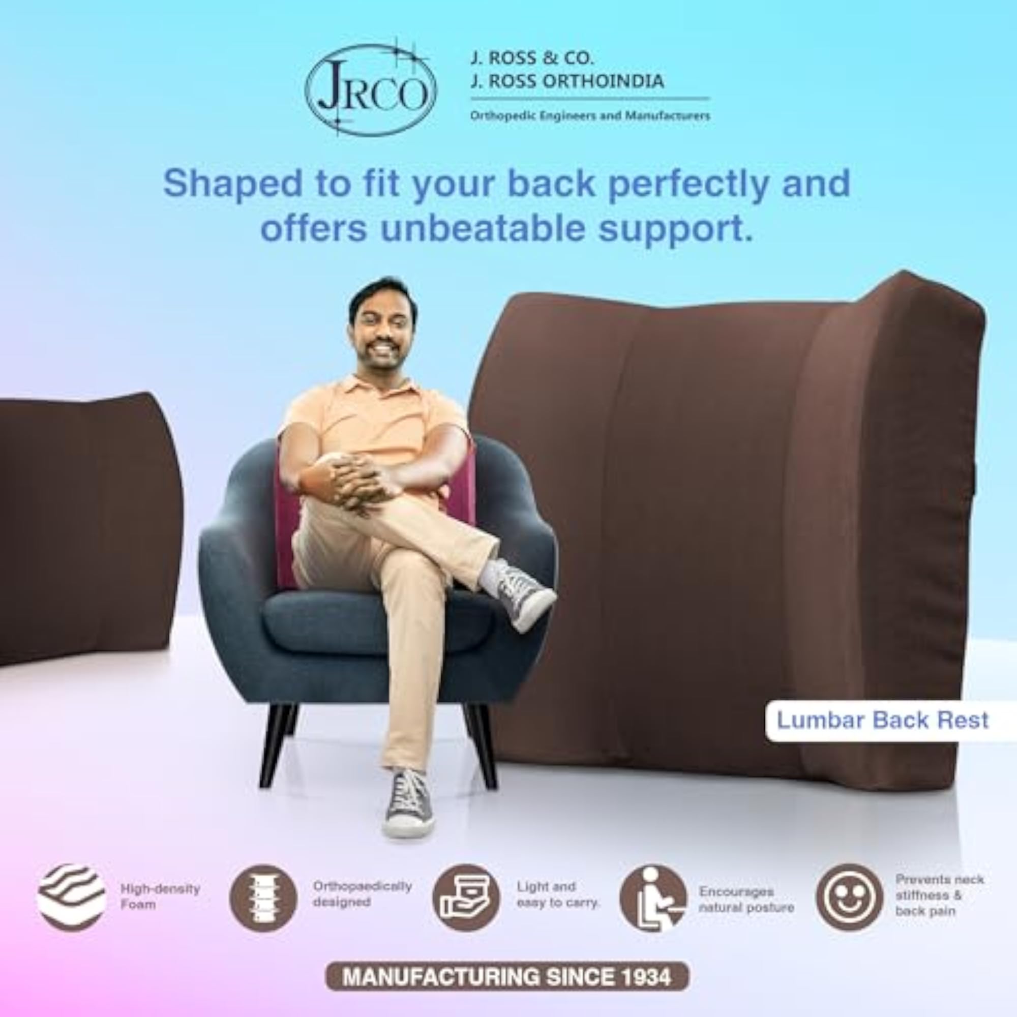 High Density Lower Back and Side Support Cushion