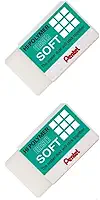 Pentel Borracha Hi-Polymer Eraser Soft Branco Grande Kit 2 unidades SM/ZES05-2