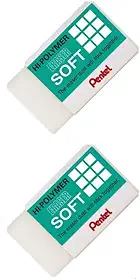 Pentel Borracha Hi-Polymer Eraser Soft Branco Grande Kit 2 unidades SM/ZES05-2