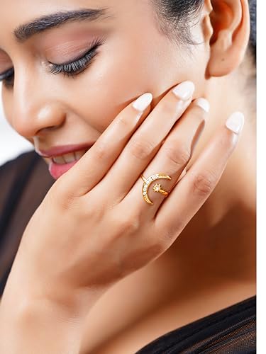 Image of 18K Gold Plated Statement Ring for Women | Stylish Classy Rings | Waterproof and Anti Tarnish Jewellery | Rakhi Gift for Sister | Gifts for Women | 1 Year Warranty*