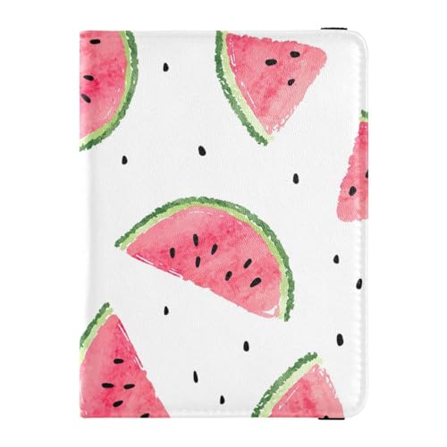 Porta passaporto e carte di vaccino con motivo angurie con ad acquerello con slot per di vaccinazione portafoglio da viaggio porta documenti di