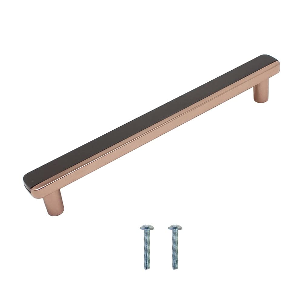 VOLO Black- Rose Gold Cabinet/Wardrobe Door Handles/Cupboard Drawer Pull Handle/Kitchen Drawer Pulls (Knob_S-178), Black- Rose Gold Finish (160 mm, 4)-image-5