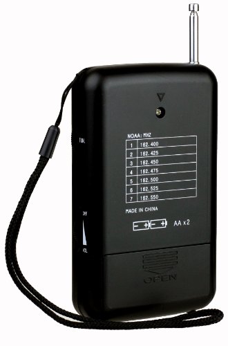 Kaito KA210 Pocket AM/FM NOAA Weather Radio, Black