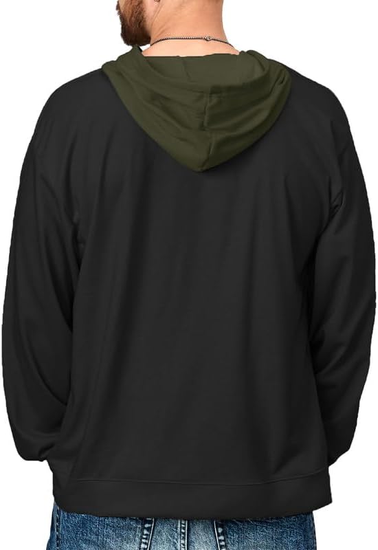 H HYFOL Men's Sweatshirt USA FLAG Patriotic Graphic Polyester Hoodies for Men Pocket Raglan Long Sleeve Sweatshirts - Image 3