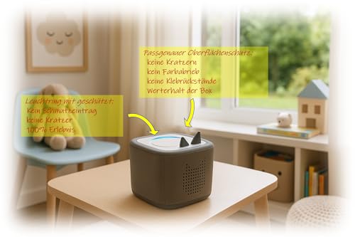 Fräulein Lotti - 2 Transparente Schutzfolien - einteilig - als Zubehör für die Toniebox 2 - Transparent | Selbstklebend |Passgenau