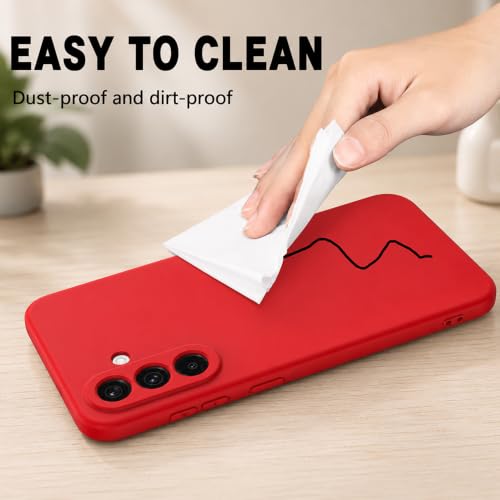Image of Back Cover Compatible with Samsung Galaxy A37 5G | Full Camera Protection | Premium Liquid Silicon Case | Flexible Bumper Case for Samsung Galaxy A37 5G (Red)