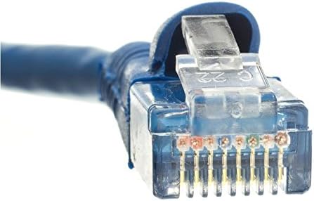 C&E 4 Pack, Cat5e Ethernet Patch Cable, Snagless/Molded Boot, 14 Feet, Blue (CNE504488)