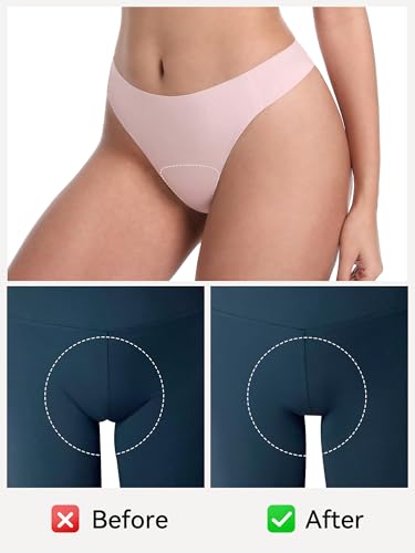 Image of LUCKMEEY Cotton Thongs for Women Seamless Thongs for Women No Show Thong Panty Liners Workout G-String Thongs Underwear