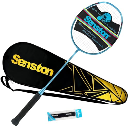 Senston Carbon-Fiber Badminton Racket 5U Badminton Racquet, Single Professional Badminton Rackets (N80 Blue)