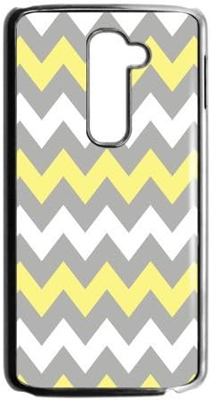 Grey Vs Young Yellow Chevron Zigzag Pattern Unique Custom LG G2 Best Durable PVC Cover Case Custom Color and Text,New Fashion, Best Gift