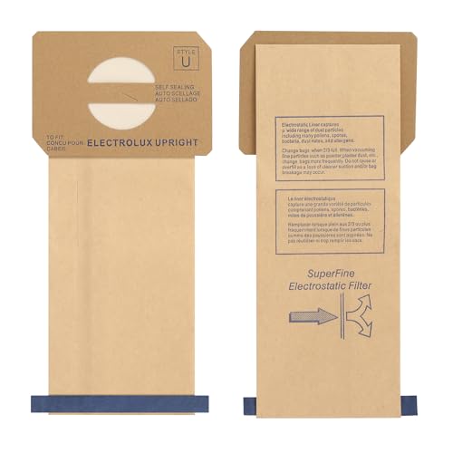 Image of 6 pack Upright Style U Vacuum Cleaner Bags made to fit for Electrolux