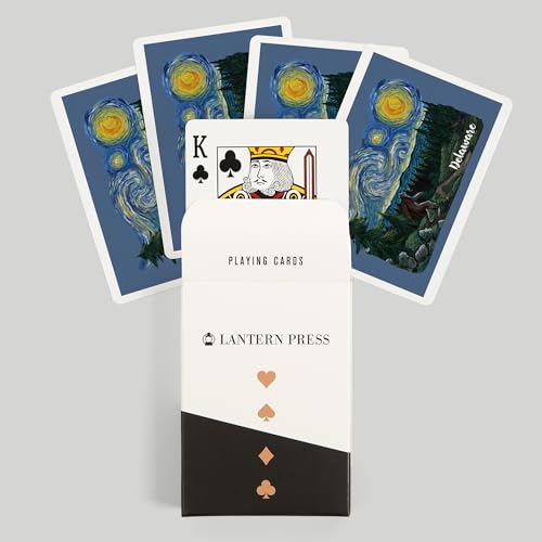 Lantern Press Delaware, Starry Night, Bigfoot, 52 naipes póker miniatura 6