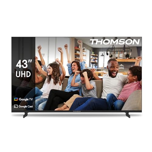 THOMSON - 43 Pouces (109cm) 4K Ultra HD - Google TV - WLAN, HDR, Triple Tuner, USB, HDMI, DVB-C-S2-T2, AV in, CI+, A+ Panel - 43UG4S14-2025 THOMSON - 43 Pouces (109cm) 4K Ultra HD - Google TV - WLAN, HDR, Triple Tuner, USB, HDMI, DVB-C-S2-T2, AV in, CI+, A+ Panel - 43UG4S14-2025
