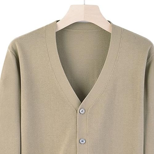 Mens V Neck Cardigan Sweater Button Down Long Sleeve Knitted Sweater Loose Casual Lightweight Knit Outwear2