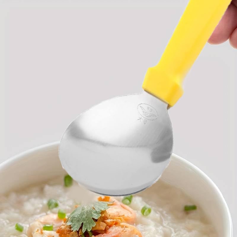 Image of Baskety Stainless Steel Rice Paddle Spoon Non Stick Heat Resistant Kitchen Gadgets Rice Scooper Rice Spatula Rice Cooker Spoon Works for Rice Mashed Potato Or More (Multicolor)-1 Piece
