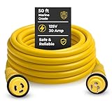 Amp Up 125v 30 Amp Shore Power Cord, 50ft Heavy Duty Marine, Boat, and RV NEMA L5-30 Power Cord with Twist Lock, Watertight Molded Ends, and UL Listed from a US Based Company
