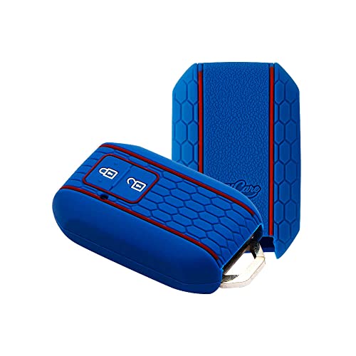 Image of Keycare Silicone Key Cover Compatible for Glanza, Urban Cruiser Taisor, Rumion, Urban Cruiser Hyryder 2 Button Smart Key (Blue)