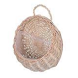 ERINGOGO Cesta Colgante De Mimbre Mano Para Pared Cesta Rústica De Flores Con Forro De Plástico Para Jardín Macetero De Pared Para Plantas Organizador De Para Cocina