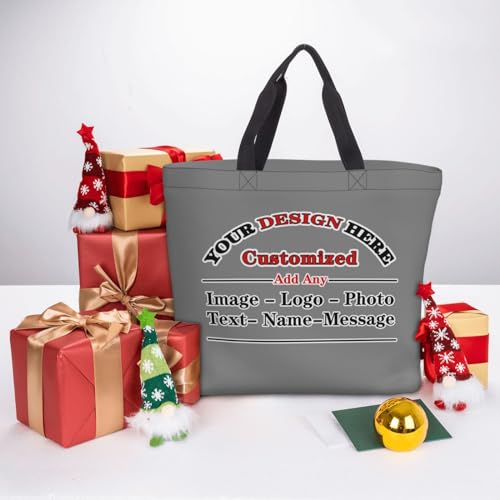 Custom Personalized Tote Bag With Your Team Logo Text Image Custom Bags For Work Travel Shopping Women Shoulder Handbag 7