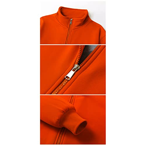 Men's Fleece Full-Zip Sweatshirts Long Sleeve Warm Mountain Outdoor Jacket Casual Stand Collar Knitted Zip Cardigan3