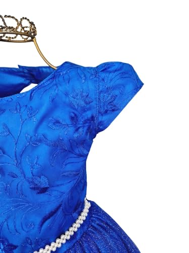 Vestido Infantil Azul Royal Glitter Casamento De Luxo Rodado Tamanho:14