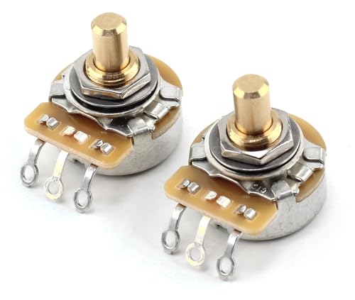 2x TAOT Custom CTS 250K Pot 1/4” Short Solid Shaft Audio Taper Vintage Dish Back