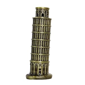 Leaning Tower of Pisa Statue Italy Souvenirs Metal Landmark Building Collectible Model Sculpture Living Room Decoration for Desktop Book Shelf