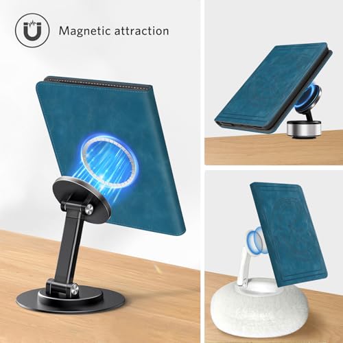 Image of CoBak Stand Case for 7 inch Kindle Paperwhite 12th Gen 2024 and Kindle Colorsoft with Hand Strap - Compatible with iPhone MagSafe, for Samsung /Belkin /Anker Wireless Charging Pads, Durable, Auto Sleep Wake