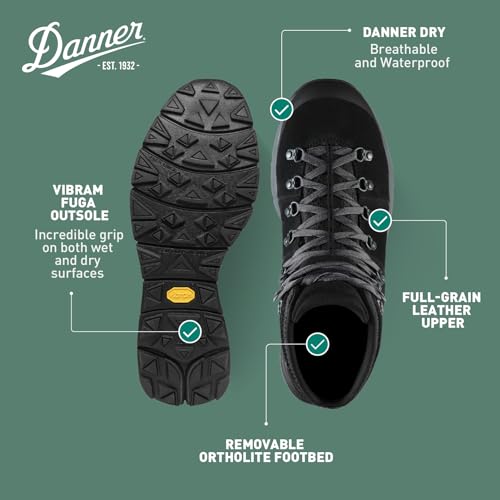 Image of Danner Mountain 600 Leaf Gore-Tex Hiking Boots for Men - Ortholite Tripe Density Footbed - Waterproof Quick Dry Barrier - Vibram SPE Midsole - Full Grain Leather Upper - Traction Outsole