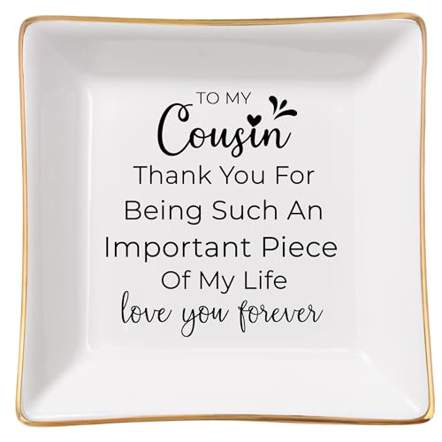 COZITED Cousin Gifts for Women, To My Cousin Trinket Tray Jewelry Dish, Cousins Birthday...