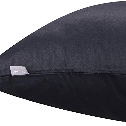 4-Pack 100% Cotton Comfortable Solid Decorative Throw Pillow Case,Thmyo Square Cushion Cover Pillowcase Sublimation Blank Pillow Covers Christmas Diy Throw Pillowcase For Sofa(18X18Inch/45X45Cm,Black) #TOP7