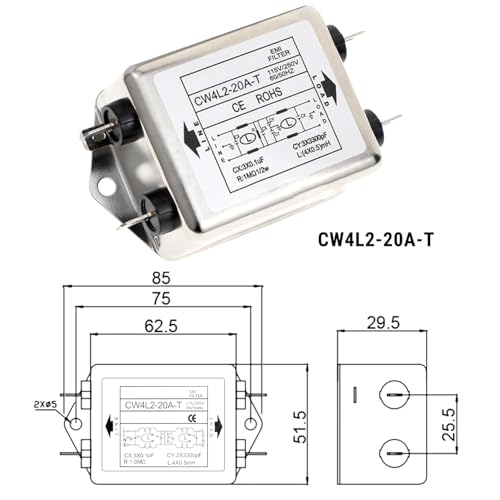 Filtre EMI de ligne pour protéger l'électronique sensible des variations 250V 20A