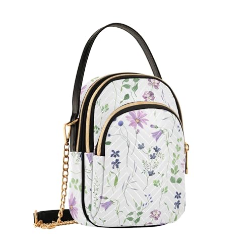 Sac à bandoulière femme sac à main fleurs violettes et porte-monnaie fille B3620