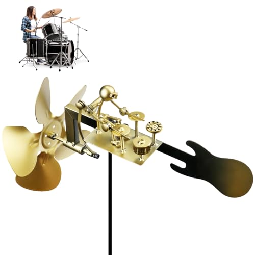 Doksvp Schlagzeuger Windmühle Metall Windrad Garten, Handmade Metal...