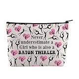 JYTAPP Baton Twirler Cosmetic Bag Twirl Dancing Gift Majorette Gift Never Underestimate a is a Baton Twirler Makeup Bag