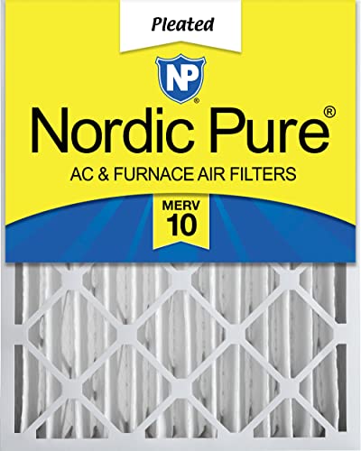 Nordic Pure 16x25x4 (15_1/2 x 24_1/2 x 3_5/8) Pleated MERV 10 Air Filter 1 Pack