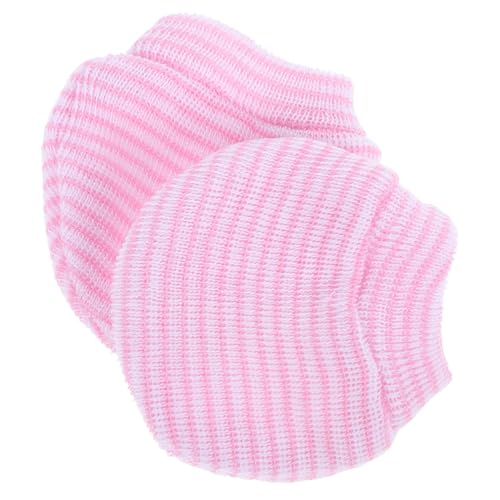 1Pair Newborn No Scratch Mittens Gloves for Winter Thumb Deterrent Secure Fit for Boy Girl Protects Against Self Inflicted Scratches Soft Knit Design