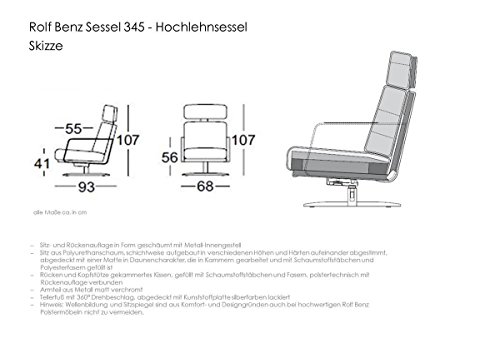Rolf Benz Hochlehnsessel mit Armteil und Drehfunktion | Aus braunem Leder | 60.502 dunkel braun - 4250385943867 Rolf Benz Hochlehnsessel mit Armteil und Drehfunktion | Aus braunem Leder | 60.502 dunkel braun