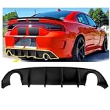 ORIVIN 充電器 リアディフューザー Dodge 2015-2023 Charger SRT リアリップ ボディスプリッター バランスバンパー、マットブラック