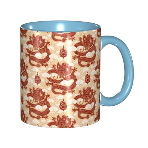 マグカップ 龍 ドラゴン 和風 伝統 和柄 コーヒーカップ 330ml 陶器 食器 おしゃれ 男女兼用 ミルクコップ コーヒー ティー オフィス 家庭用 誕生日 贈り物