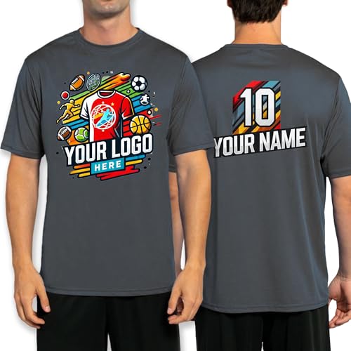 Custom Sport Performance T-Shirt, 100% Polyester, Moisture-Wicking, Personalized with Your Design,...