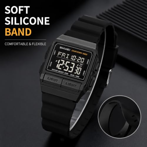 Image of MASTOP Retro Digital Watch for Men Vintage with Multi-Function & Stylish Design for Daily & Outdoor Use