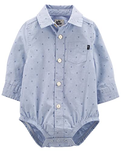 Lista de Camisas para Bebé los 5 mejores. 44 OshKosh B'Gosh - Body con botones para bebé (camisa), azul (Blue Anchors), 24 meses
