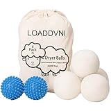 Upgraded Version Wool and Plastic Dryer Balls Organic XL 6 Balls per Pack by Loaddvni,Save Time,Mone