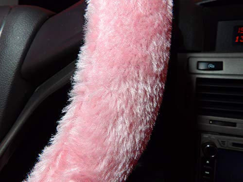 Capa para Volante Pelucia Rosa Peludinho Muito Fofo Confortável para Dirigir