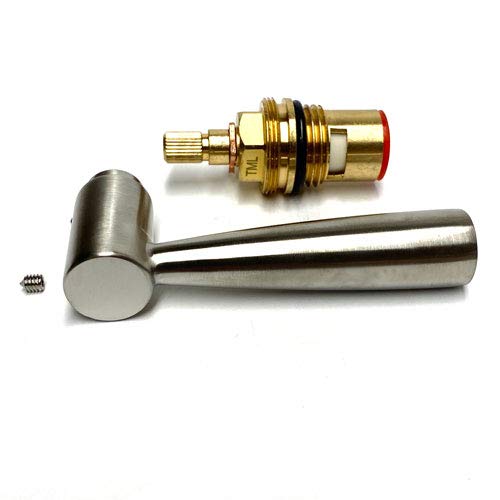 Tap Magician Pair (One Clockwise, One Anticlockwise) Franke Olympus, Basel, Filterflow Kubus Compatible Hot Tap Handle Lever And Cartridge (Brushed Steel)