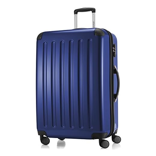HAUPTSTADTKOFFER - Alex - Bagage Rigide Valise Grande Taille, Trolley avec 4 Roues Multidirectionnelles, 75 cm, 119 litres, Bleu Foncé
