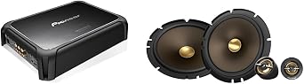 Pioneer 2,000W GM-DX975 5-Channel Amplifier Bundle with TS-A653CH 6.5" 2-Way 370W Max Power Gold Component Speakers