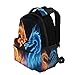 Kcldeci Red Blue Fire Dragon School Backpack Galaxy Teens Girls Boys Kids Bookbag, Monster Animal Water Resistant Elementary Travel Computer Daypack for Age 4-12 Years